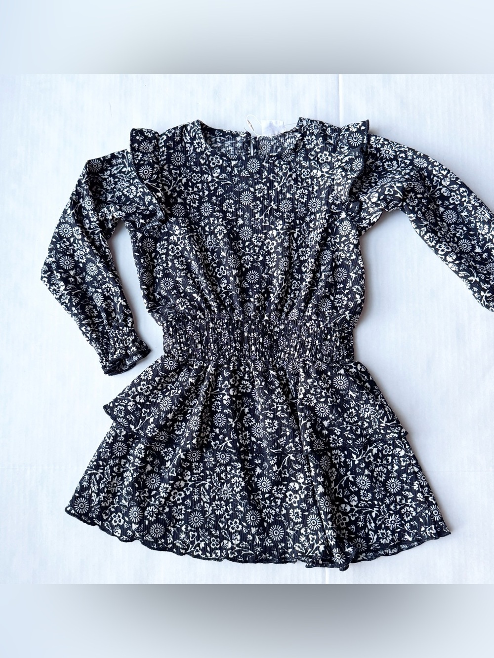 Zara Girl New Black Floral Tiered Gauze Dress Size 6Y
NWOT